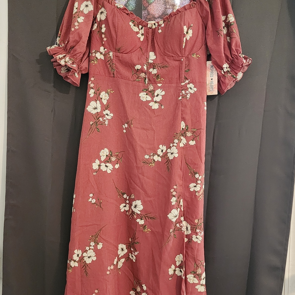 Floral Pink Off-Shoulder Dress